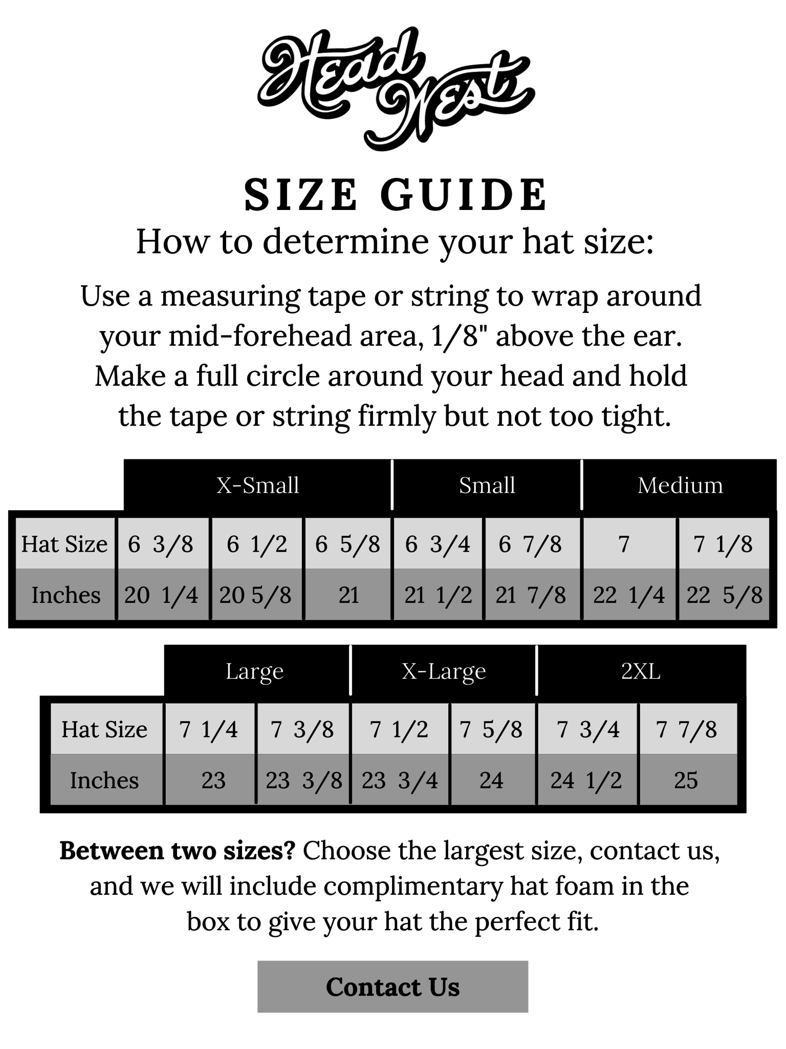 Head West Bozeman Stetson Charlie One Horse Resistol Hat Size Charts Head West Head West Bozeman Stetson Charlie One Horse Resistol Hat Size Charts Head West