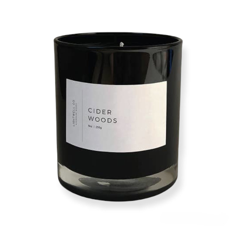 Lightwell Co. Black Tumbler Candle | Cider Woods