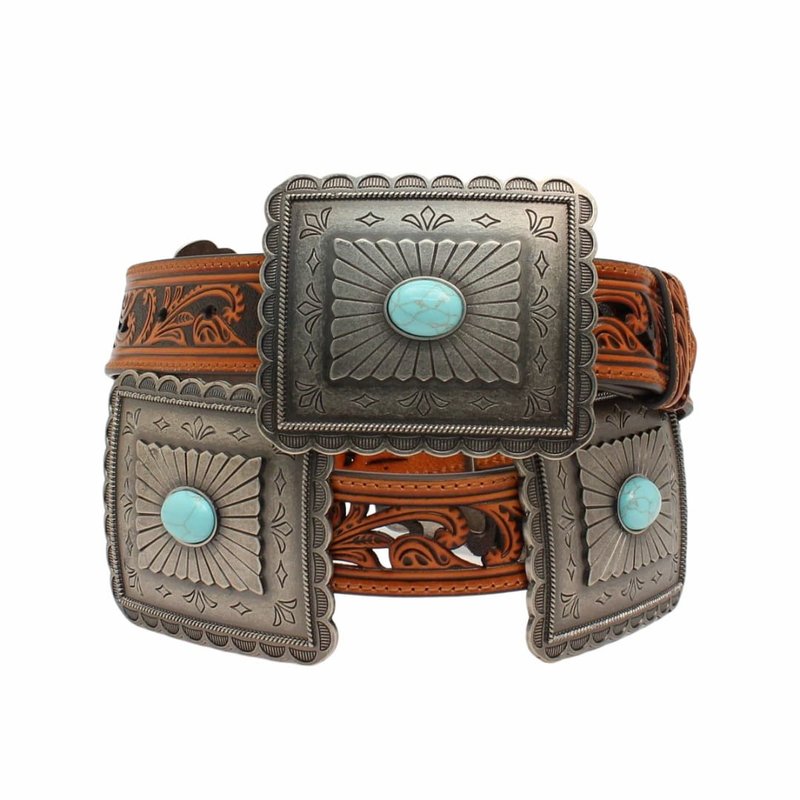 Ariat Rectangle Concho Turquoise Belt