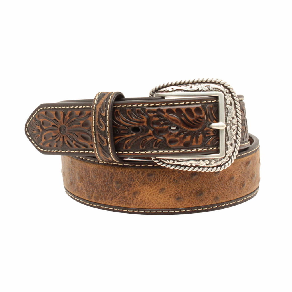 ariat tooled leather belt