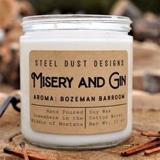 Steel Dust Designs Steel Dust Designs | Misery & Gin 15 oz Glass Jar Candle