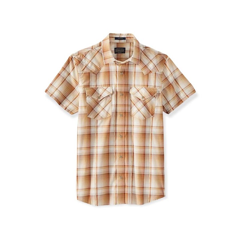 Pendleton S/S Frontier Shirt | Gold/Brown Plaid