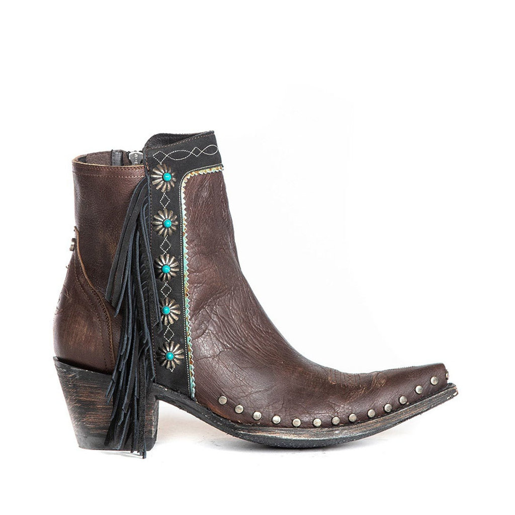 Double D Ranch Double D Ranch |  Apache Kid Fringed Ankle Boots | Brown