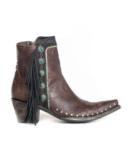 Double D Ranch Apache Kid Fringed Ankle Boot | Brown