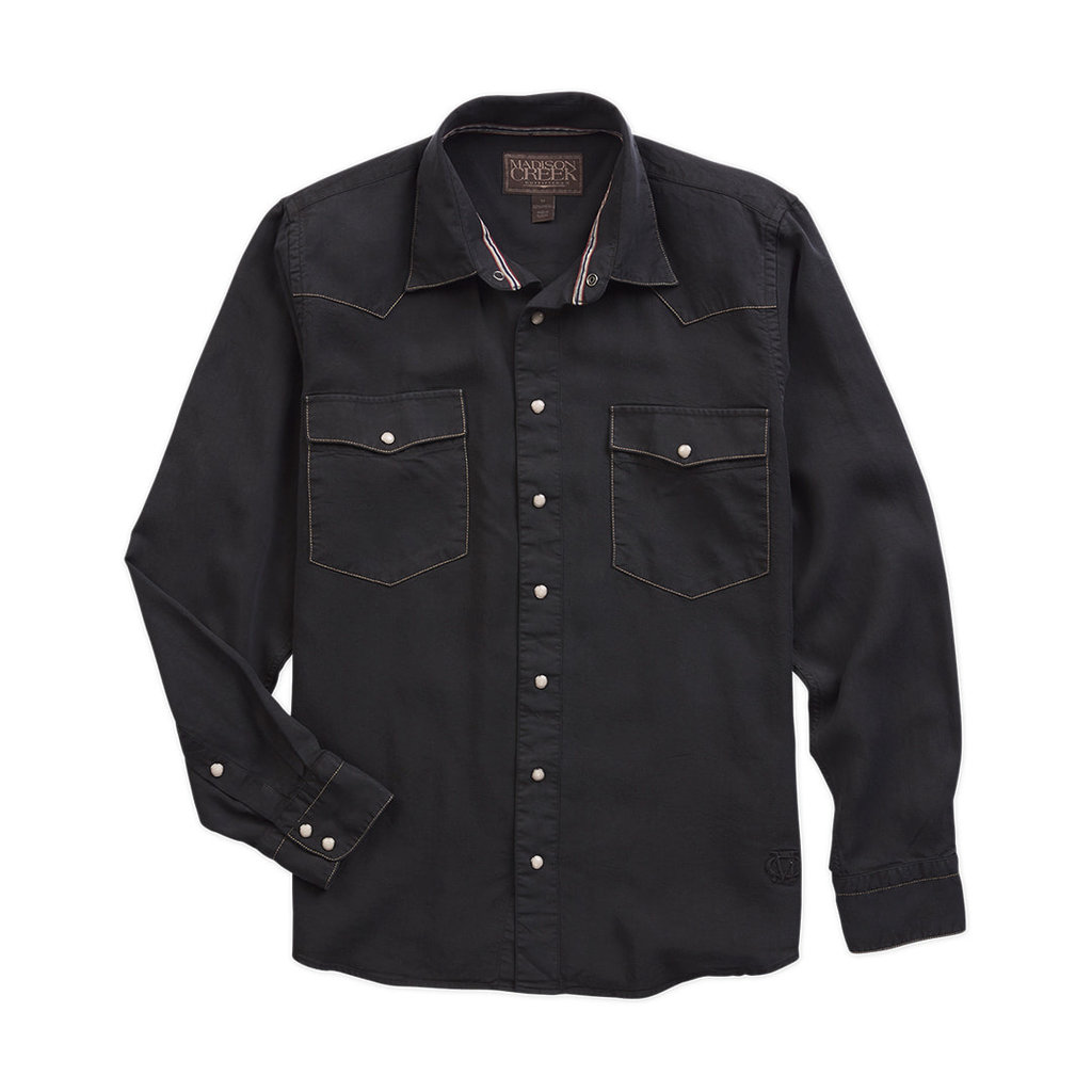 Madison Creek Outfitters Madison Creek Outfitters| Bisley Western Snap Shirt | Black Denim