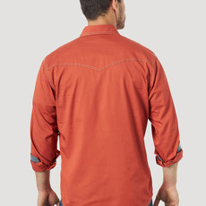 Wrangler Wrangler | Western Pigment Dye Twill Snap Shirt | Burnt Orange