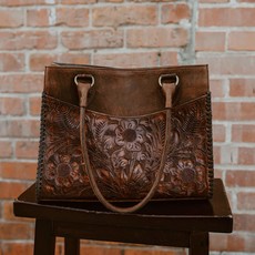 Juan Antonio Juan Antonio | Cognac Tooled Leather Bison Bag