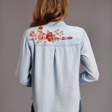 Stetson Stetson | Rose Embroidered L/S Blouse | Blue