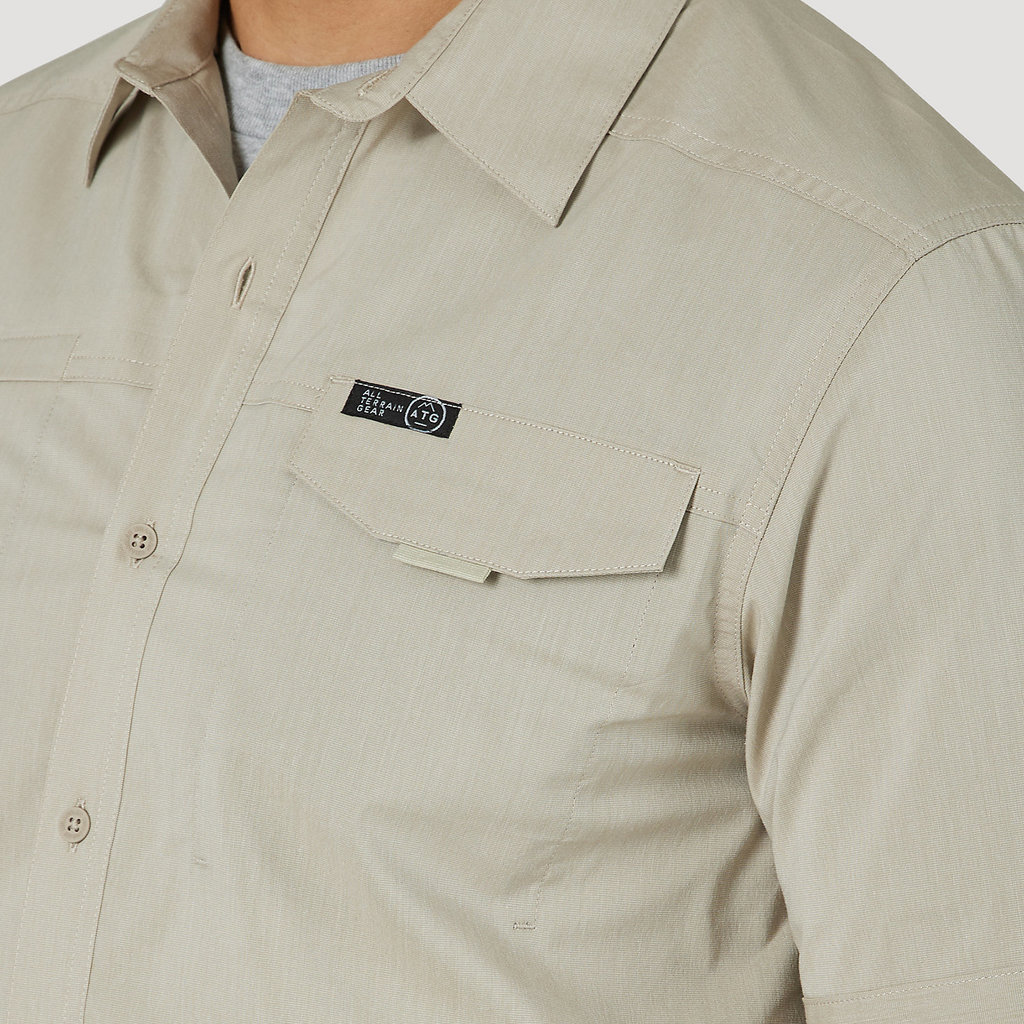 Wrangler Wrangler | ATG Asymmetric Zip Pocket Short Sleeve Shirt | Ermine