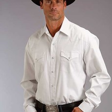Stetson Stetson | Long Sleeve Pin Point Oxford Western Snap Shirt | White