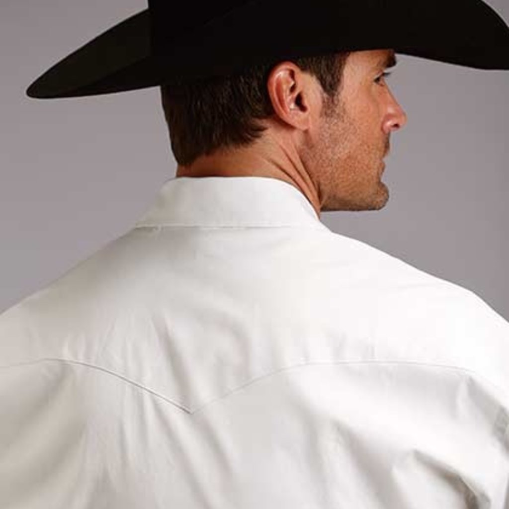 Stetson Stetson | Long Sleeve Pin Point Oxford Western Snap Shirt | White