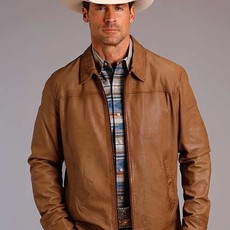 Stetson Stetson | Burnished Brown Leather Jacket w/Zipper