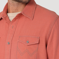 Wrangler Wrangler | Retro® Premium Long Sleeve Button DownShirt | Salmon