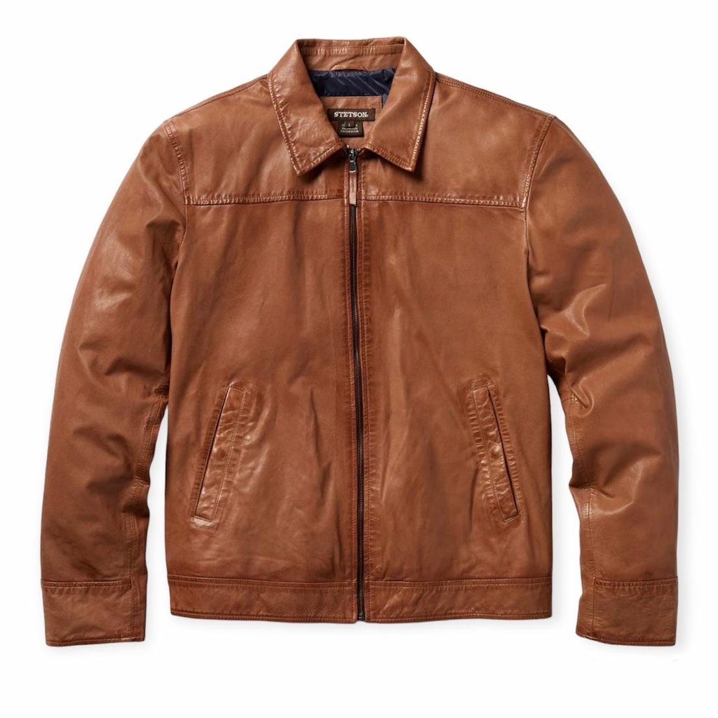 Stetson Stetson | Burnished Brown Leather Jacket w/Zipper