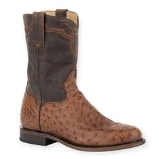 Stetson Stetson | Exotic Roper Round Toe Boot | Cognac