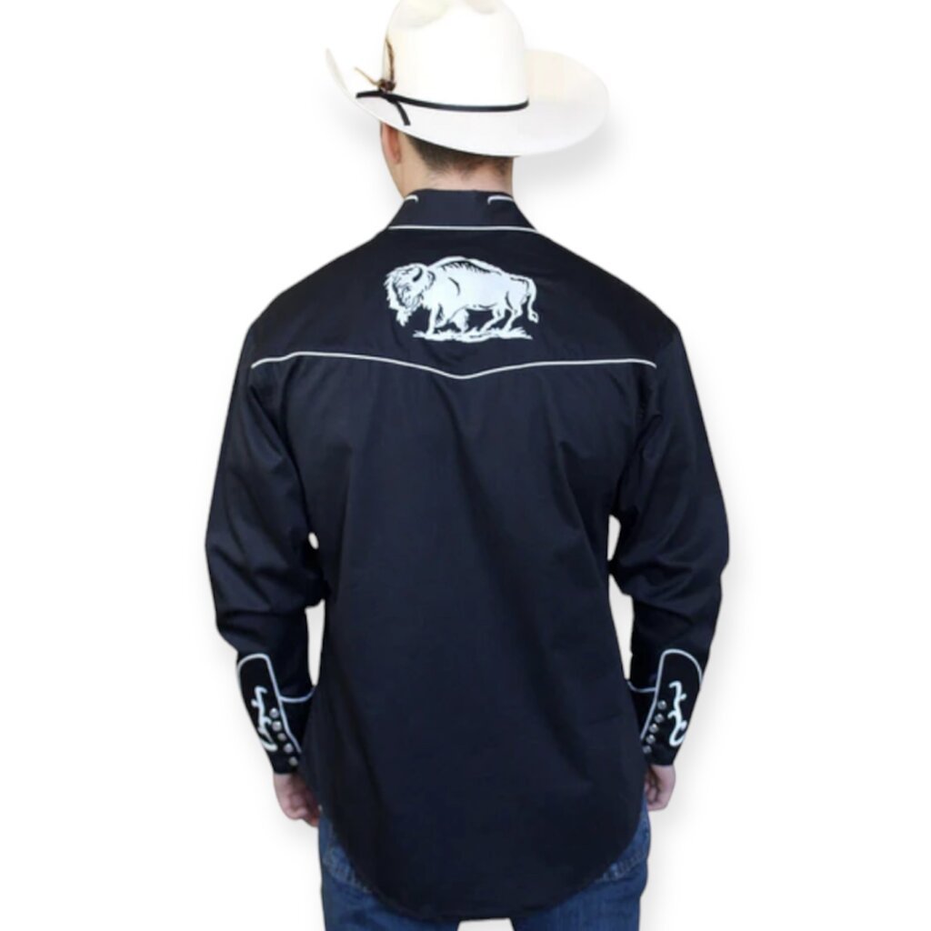 Rockmount Ranch Wear Kids Embroidered Bison Western Shirt