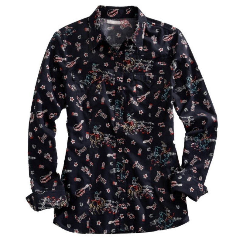 Tin Haul Long Sleeve About the West Print Snap Shirt