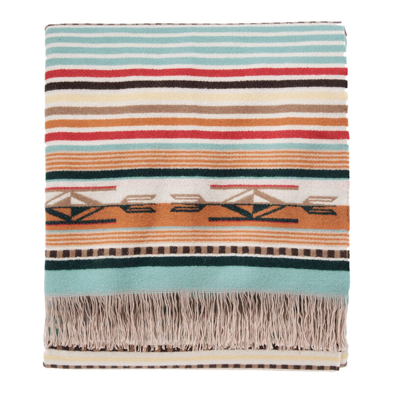 Pendleton Jacquard Fringed Throw | Chimayo Coral