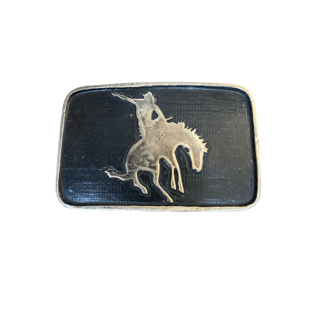 Waterhorse Bronze Designs Waterhorse Bronze | Bronco Rider Bronze Belt Buckle Black