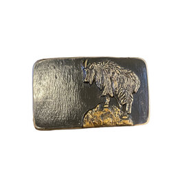 Waterhorse Bronze Designs Mountain Goat Belt Buckle