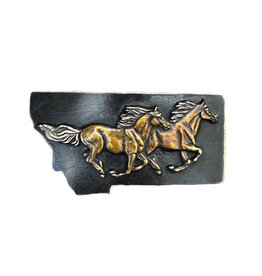 Waterhorse Bronze Designs Running Horses | Black | Montana