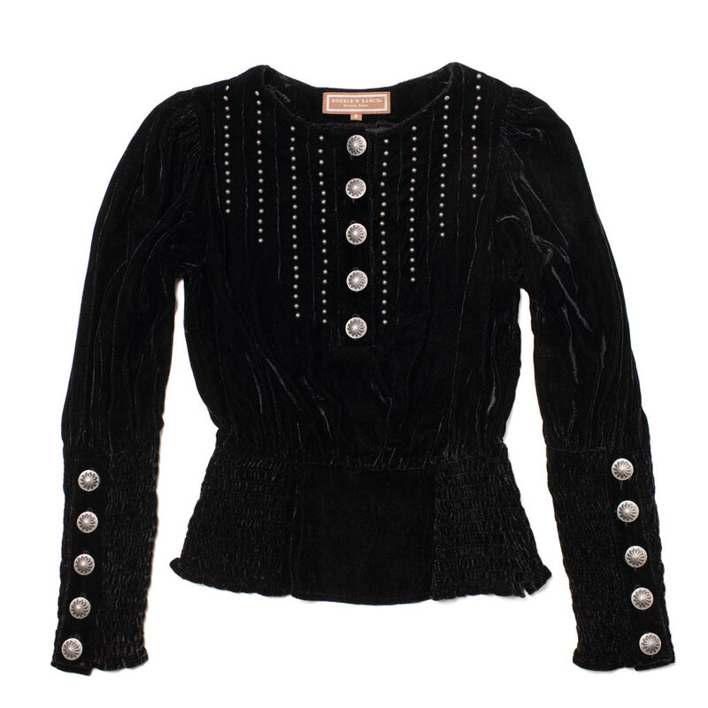 Double D Ranch Blue Northern Blouse | Black Velvet