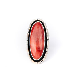 Blazing Fox Designs Spiny Oyster Lg Oval Sterling Ring | Size 6 1/2