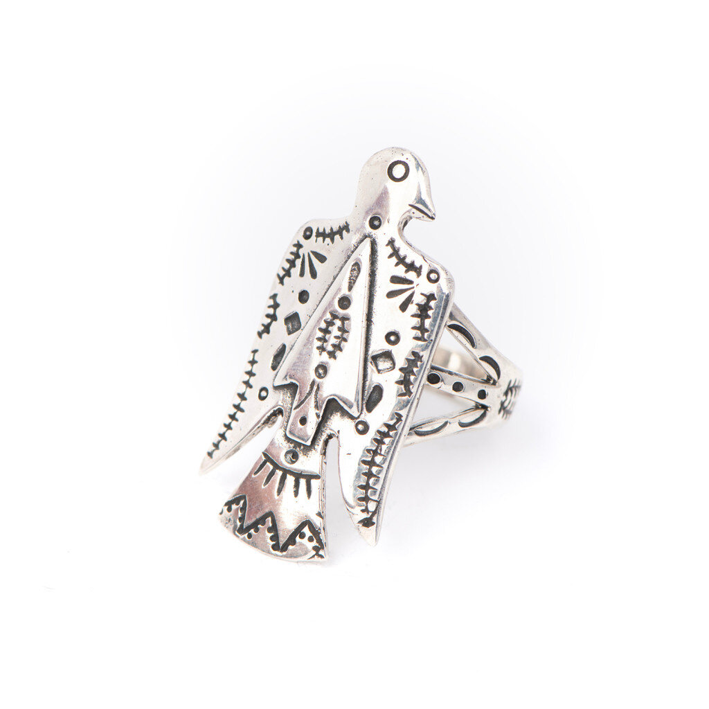 Peyote Bird Peyote Bird | Nomad Thunderbird Sterling Stamped Ring | Size 9