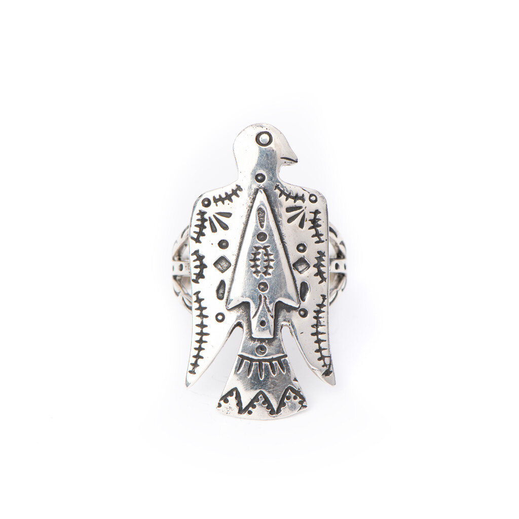 Peyote Bird Peyote Bird | Nomad Thunderbird Sterling Stamped Ring | Size 9