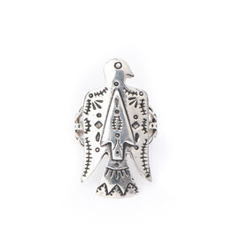 Peyote Bird Nomad Thunderbird Sterling Stamped Ring | Size 9