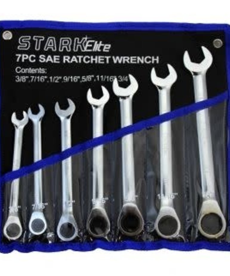 STARK Stark Elite Ratcheting Wrench Set SAE 7pc