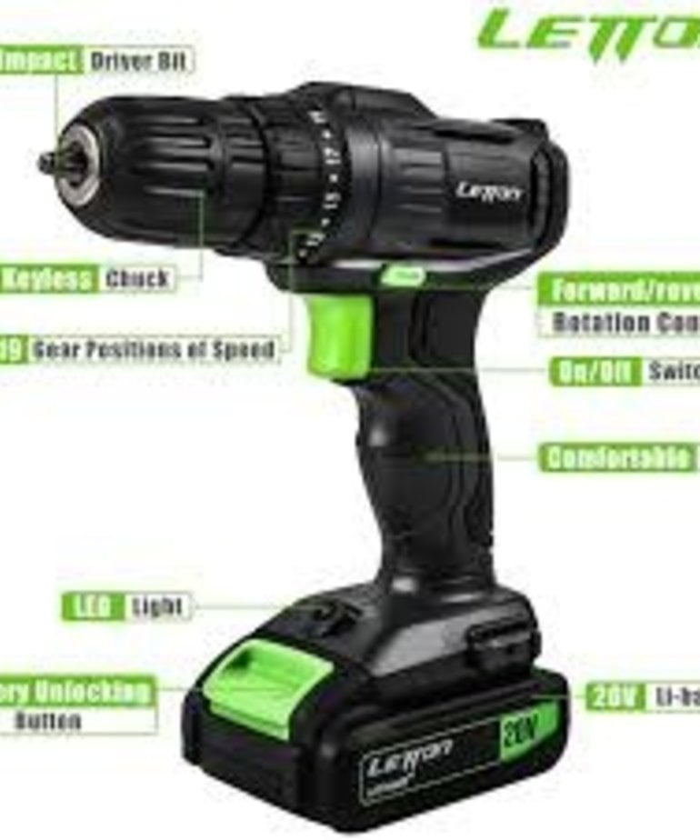  GALAX PRO 20V Cordless Drill Driver with Work Light, Max Torque  20N.m, 3/8 Inch Keyless Chuck, 19+1 Position, Single Speed 0-600RPM, 1.3Ah  Battery and Charger Included : Tools & Home Improvement