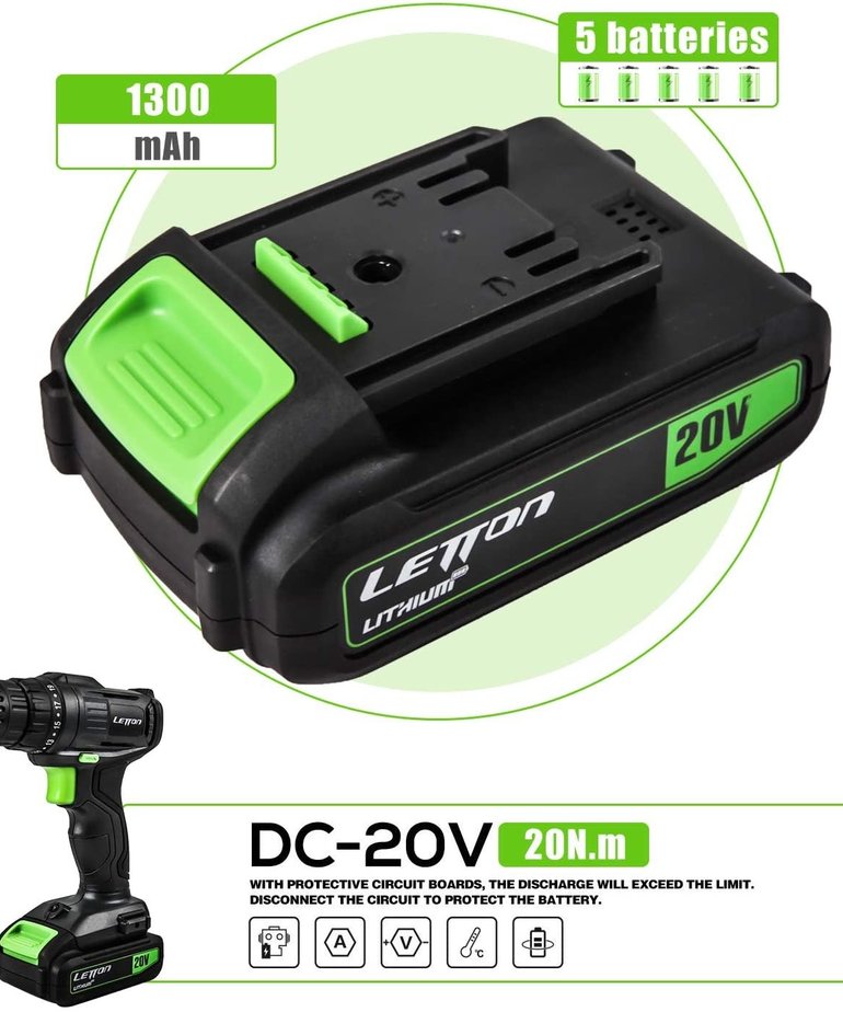  GALAX PRO 20V Cordless Drill Driver with Work Light, Max Torque  20N.m, 3/8 Inch Keyless Chuck, 19+1 Position, Single Speed 0-600RPM, 1.3Ah  Battery and Charger Included : Tools & Home Improvement