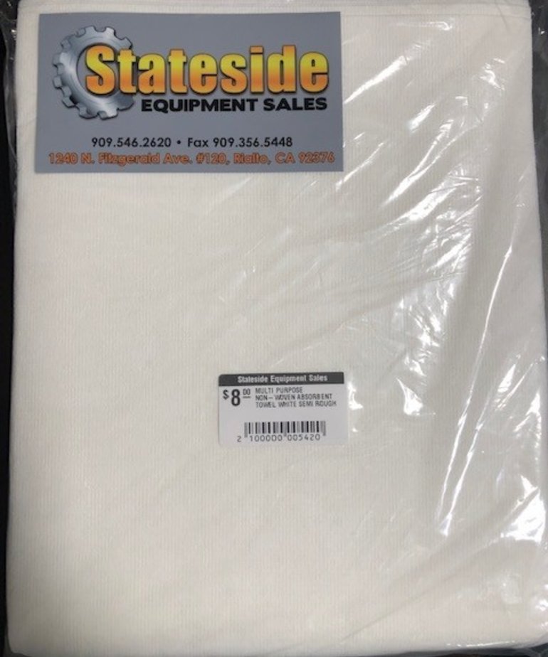 STATESIDE EQUIPMENT 1 Pack of 80 MULTI PURPOSE NON-WOVEN ABSORBENT TOWEL WHITE SEMI-ROUGH
