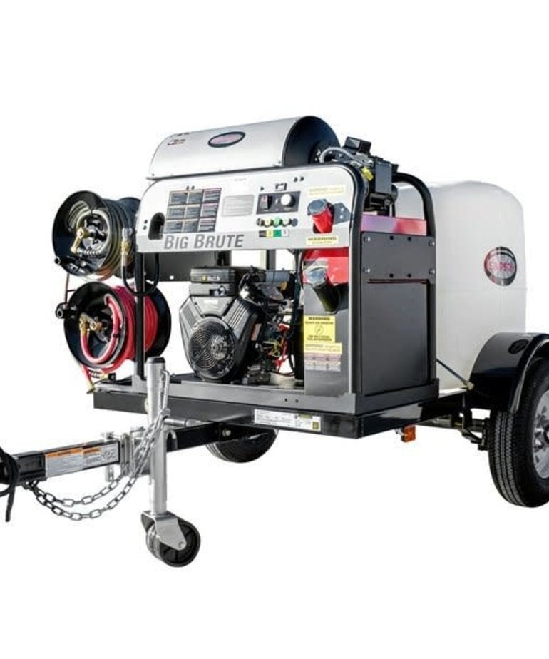 SIMPSON Simpson 4000 PSI at 4.0 GPM VANGUARD V-Twin with COMET Triplex Plunger Pump Hot Water Professional Gas Pressure Washer Trailer