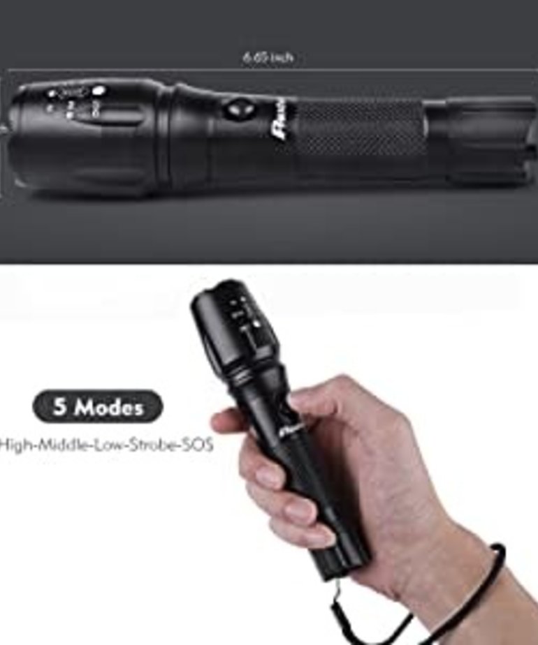 Phixton Flashlights Rechargeable LED High Lumens, Powerful 20000 Lumen  Tactical Flashlight, High Power XHP90 Heavy Duty