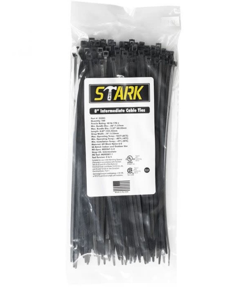 STARK Stark Cable Ties 8" UV 100pc