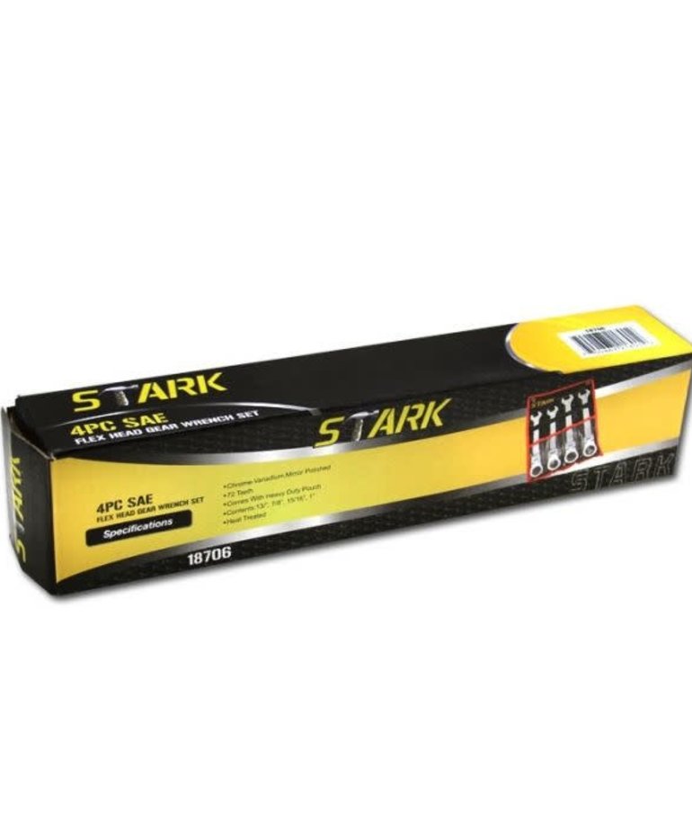 STARK Stark Flex Head Ratcheting Wrench Set SAE 4pc