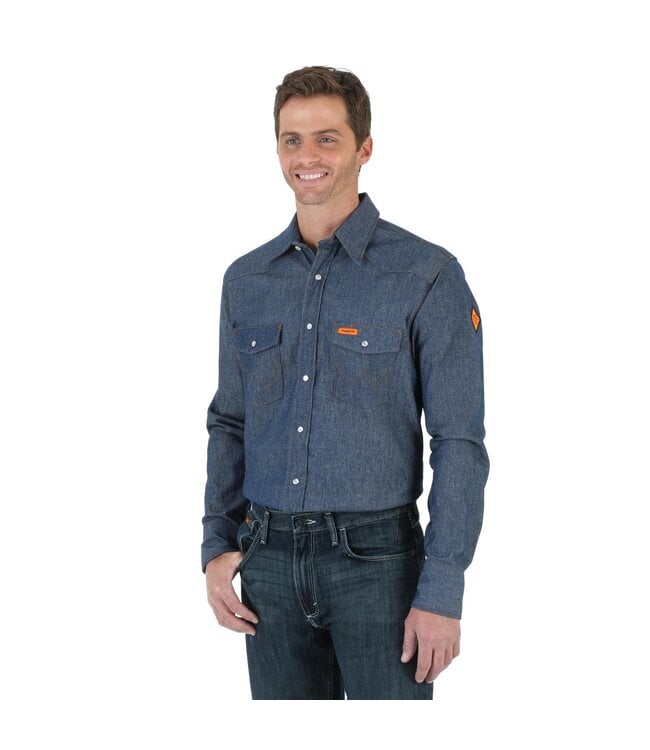 WRANGLER WRANGLER FR LONG SLEEVE TWILL WORK SHIRT