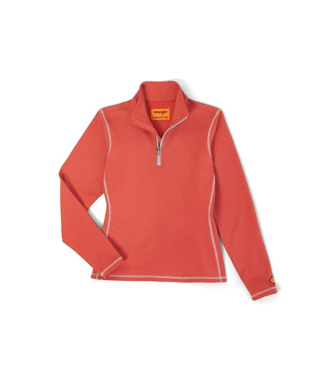 WRANGLER WRANGLER FR WOMENS 1/4 ZIP PULLOVER- HOT SAUCE