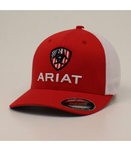 Ariat ARIAT FLEXFIT USA SHIELD CAP- RED