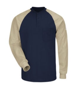 Bulwark BULWARK FR EXCEL LONGSLEEVE HENLEY T-SHIRT