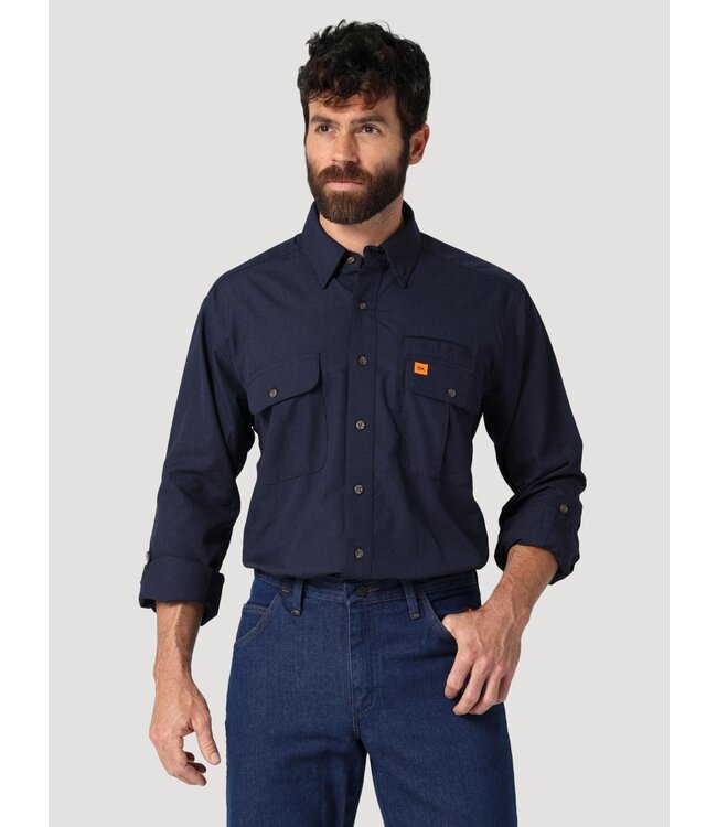 WRANGLER WRANGLER FR VENTED WORK SHIRT- NAVY