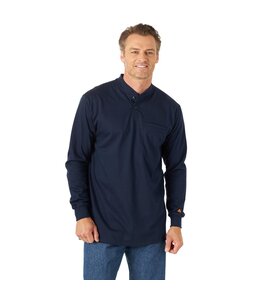 WRANGLER WRANGLER FR LONG SLEEVE HENLEY- NAVY