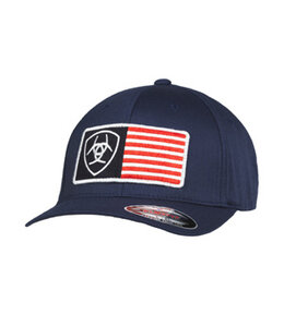 Ariat ARIAT MENS FLEXFIT CAP SHIELD USA FLAG NAVY