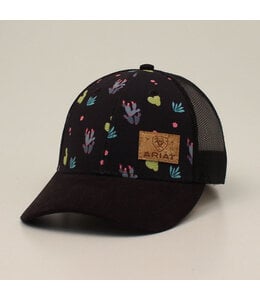 Ariat ARIAT LADIES CAP SNAP BACK CACTUS CORK PATCH BLACK