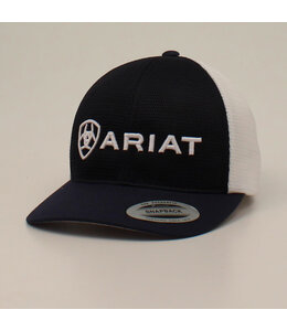 Ariat ARIAT MENS FLEXFIT CAP SNAP BACK EMBROIDERED LOGO NAVY WHITE