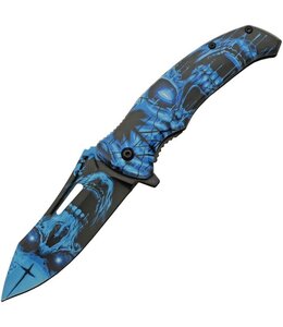 CHINA MADE SKULL LINERLOCK A/O BLUE