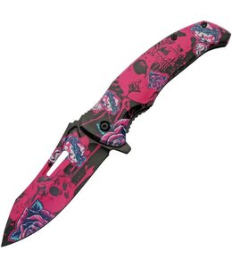 CHINA MADE SKULL LINERLOCK A/O PINK