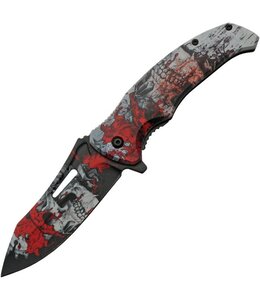 CHINA MADE SKULL LINERLOCK A/O RED